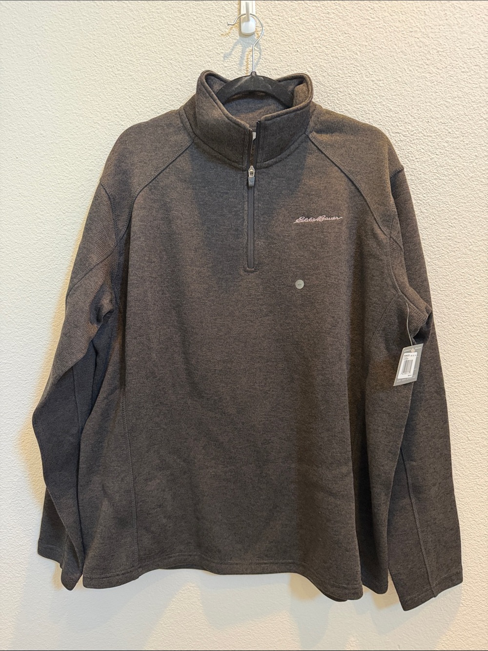 Eddie Bauer Dark Gray Half‑Zip Fleece Pullover NWT
